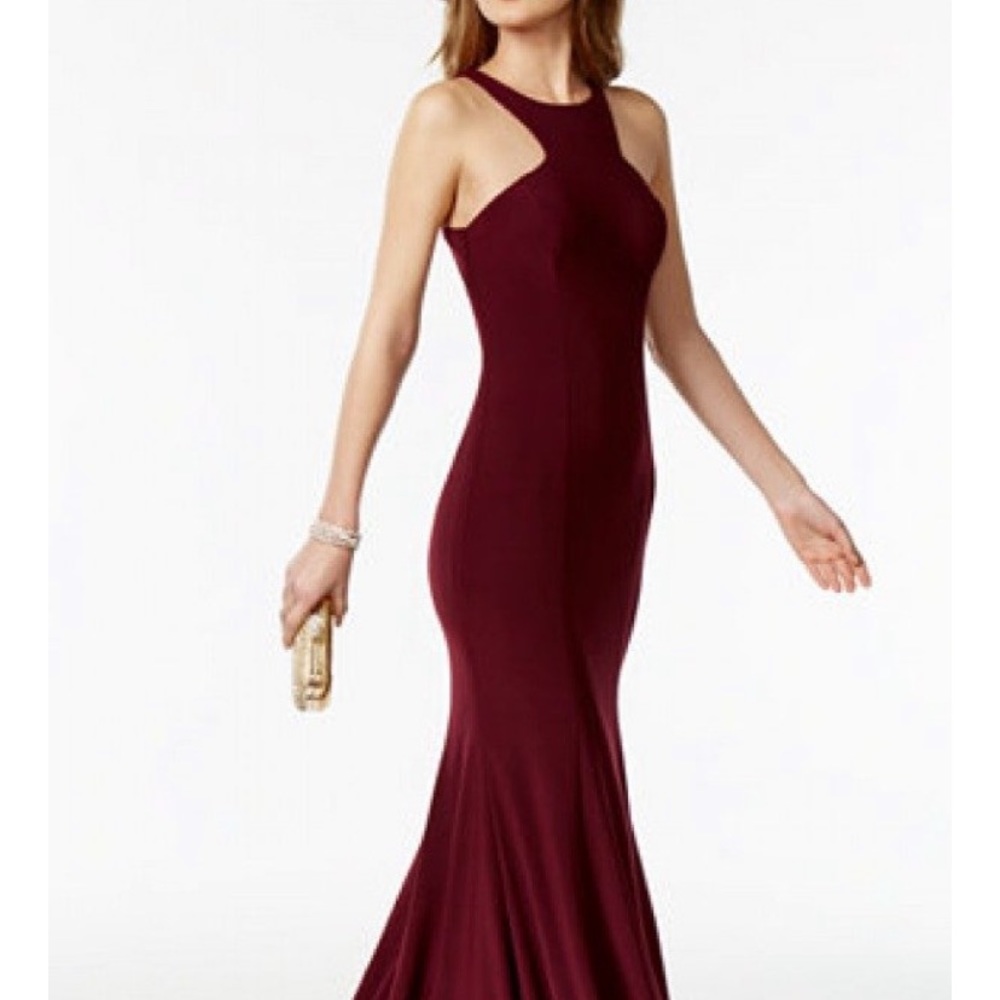 Xscape NWT wine mermaid gown